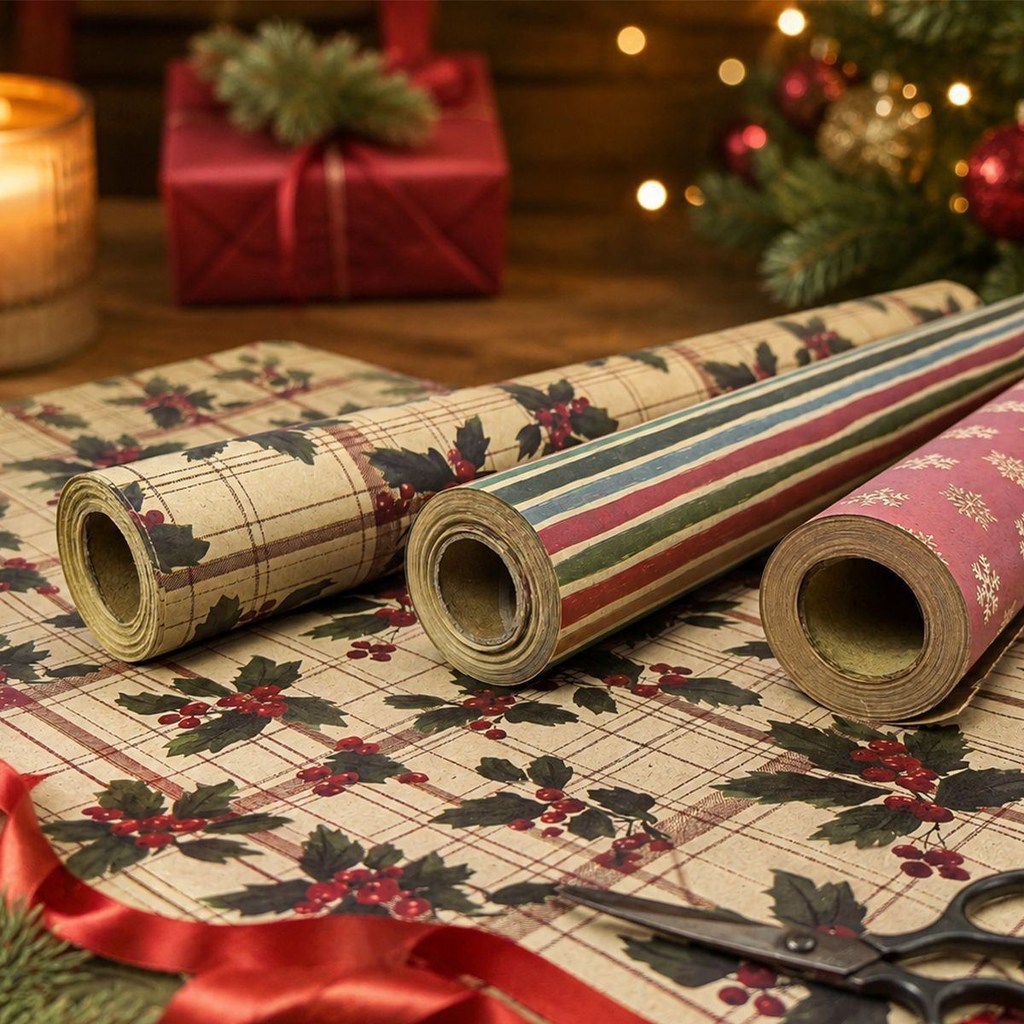 Printed gift wrapping paper