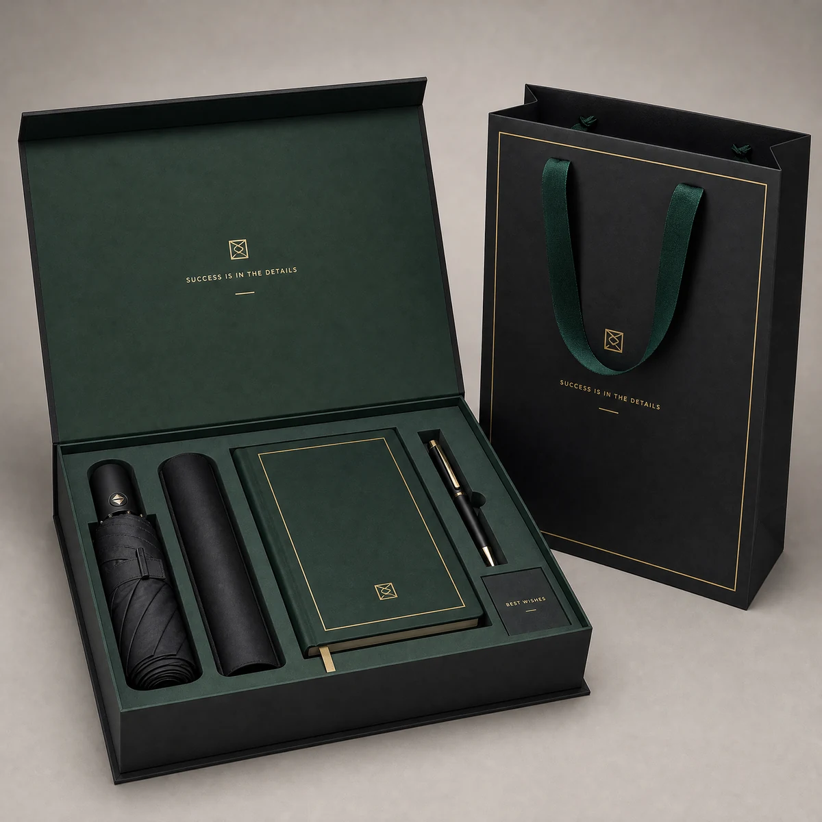 Custom Umbrella, Notebook & Pen Gift Set, view 1