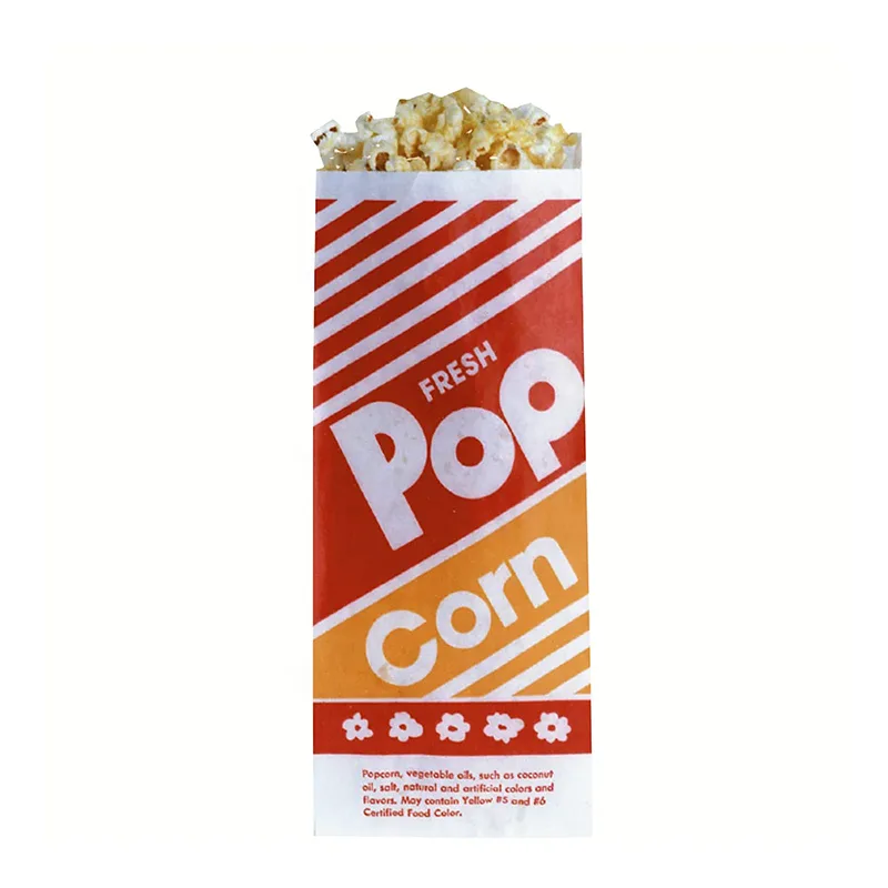Printed paper bags for popcorn and dry snacks