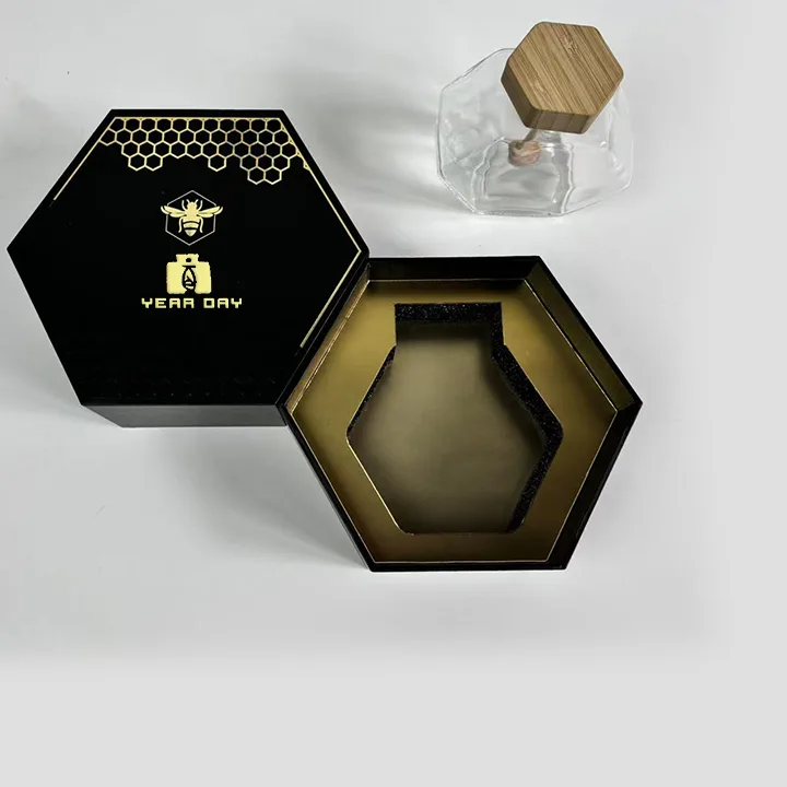 BNYD-debossed Full Color Printing Embossed Honey Bee Gift Packaging Box with Recycled Materials Rigid Boxes UV Technique
