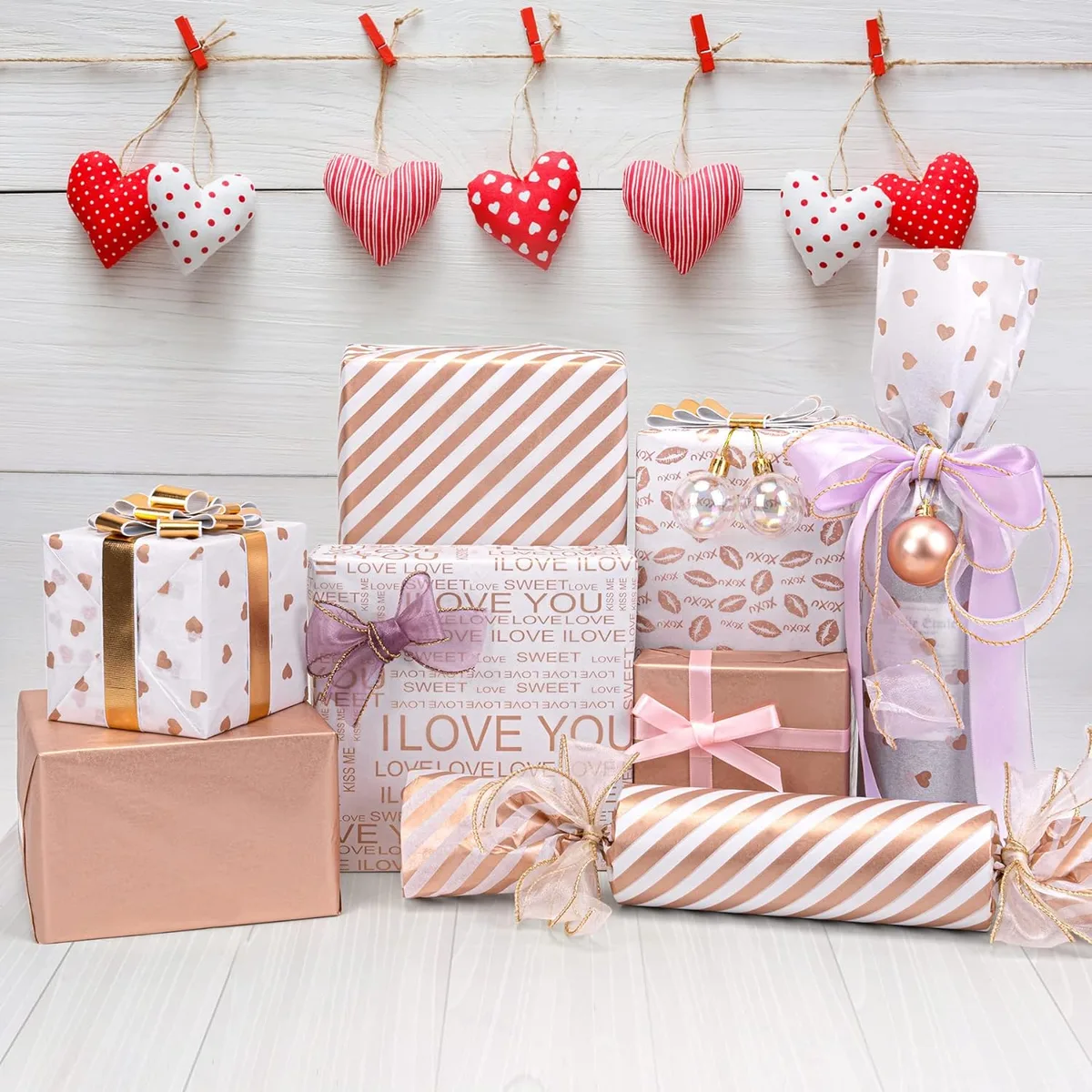 Valentine's Day Bouquet Wrapping Paper Striped Transparent Specialty Paper with Single Side PE Coating for Screen Printing