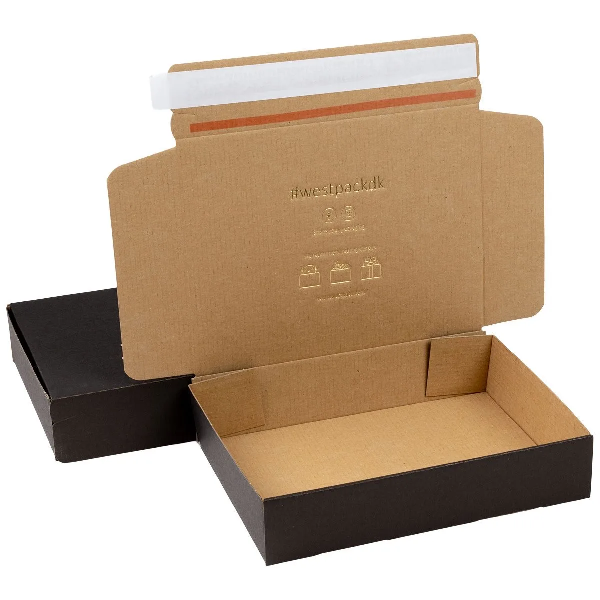 Fast Custom Packaging Box Clothing Cosmetic Shipping Paper Sealing Boxes Luxury Zipper Peel Adhesive Tear Off Strip Mailer Box